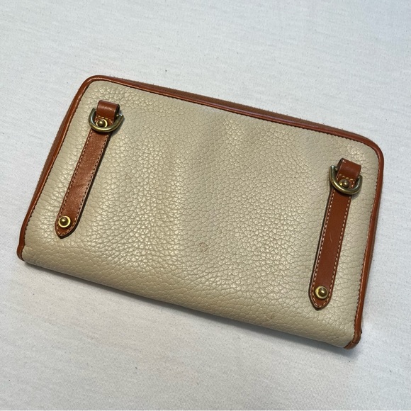 Dooney & Bourke Beige and Camel Zip Around Wallet - Picture 2 of 6